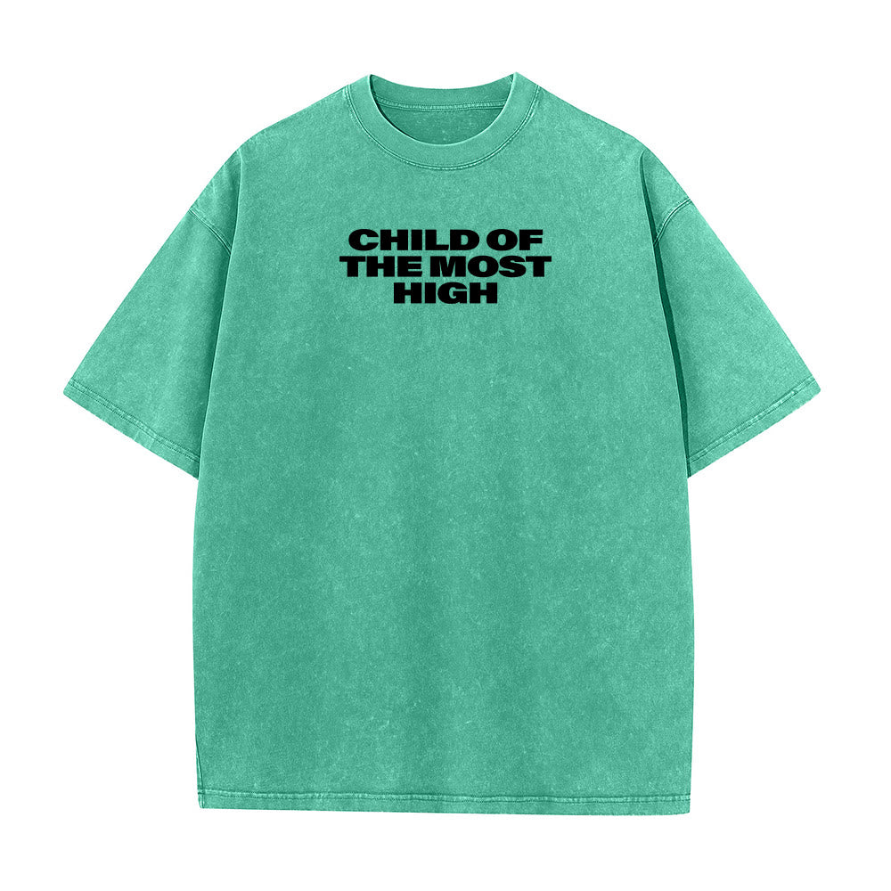 Christianartworkshop T-shirt unisex lavata con scritta in grassetto "Figlio dell'Altissimo Croce". - image 1