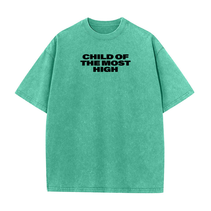 Christianartworkshop T-shirt unisex lavata con scritta in grassetto "Figlio dell'Altissimo Croce". - image 1