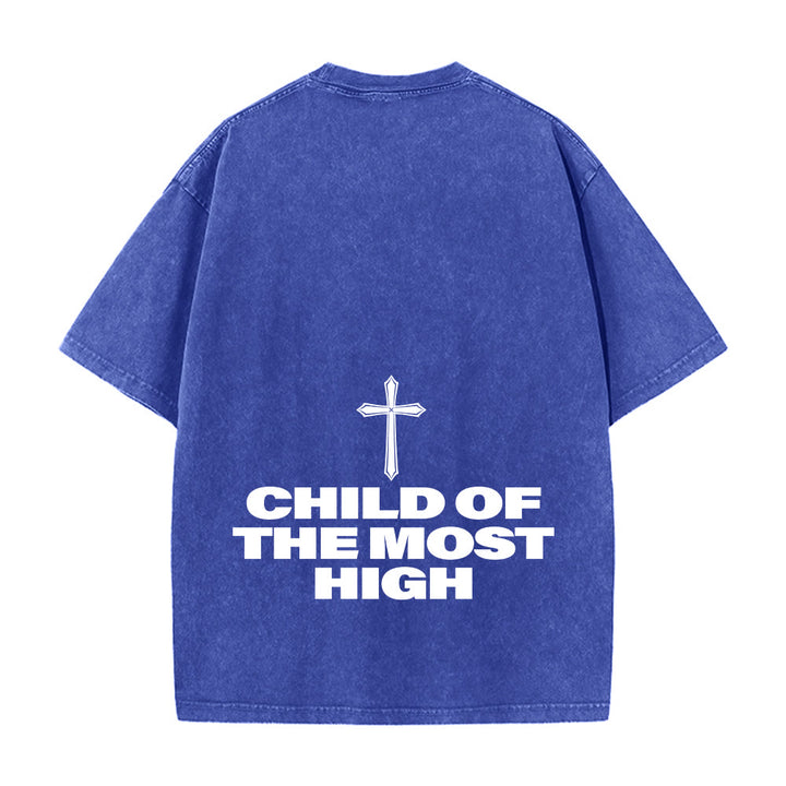Christianartworkshop T-shirt unisex lavata con scritta in grassetto "Figlio dell'Altissimo Croce". - image 5