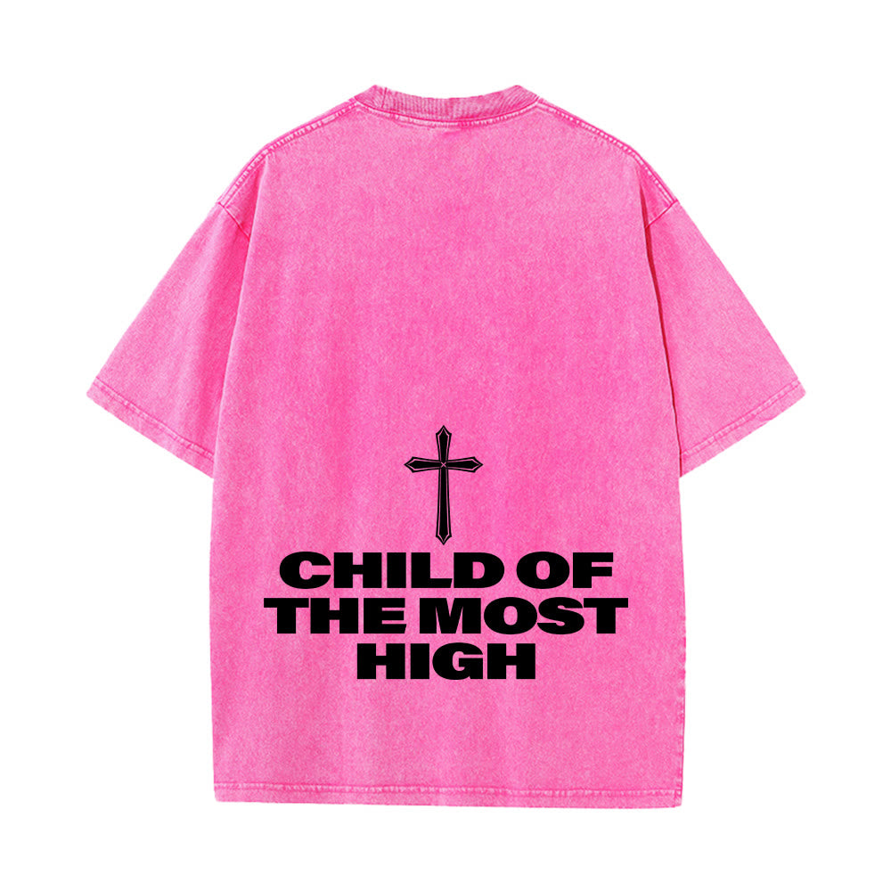 Christianartworkshop T-shirt unisex lavata con scritta in grassetto "Figlio dell'Altissimo Croce". - image 27