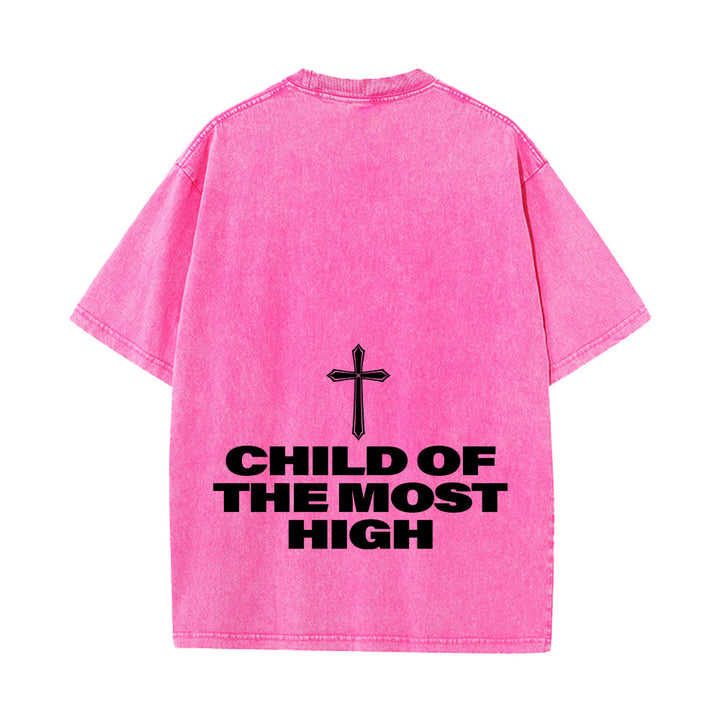 Christianartworkshop T-shirt unisex lavata con scritta in grassetto "Figlio dell'Altissimo Croce". - image 27