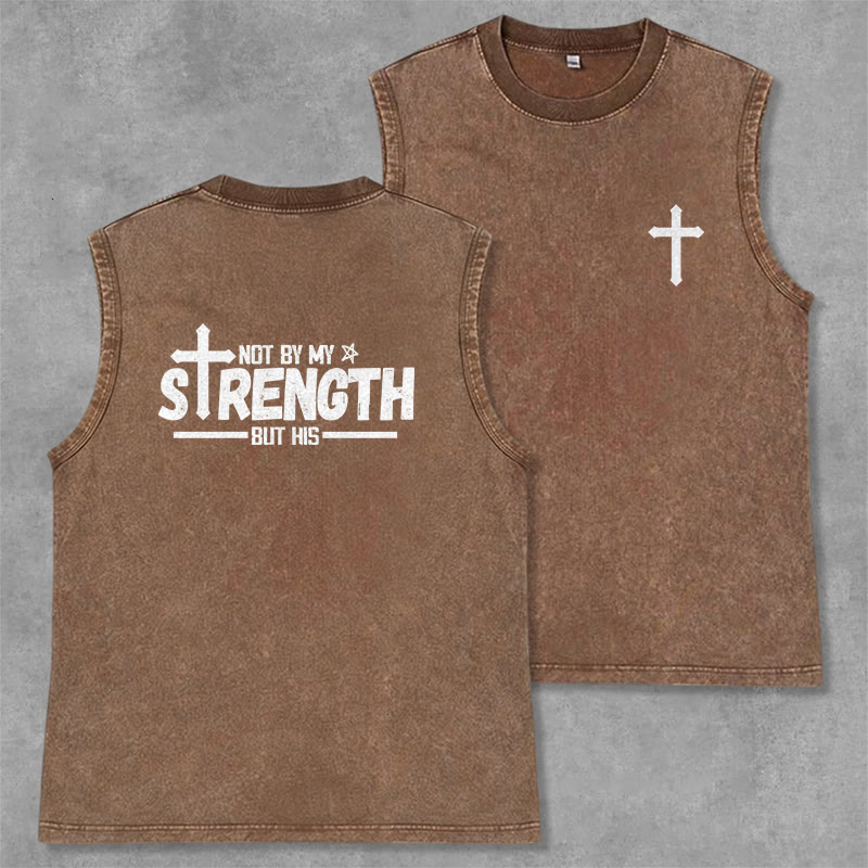 Christianartworkshop Canotta unisex con scritta "Non per la mia forza, ma per la sua fede" - Marrone - 2XL - image 0
