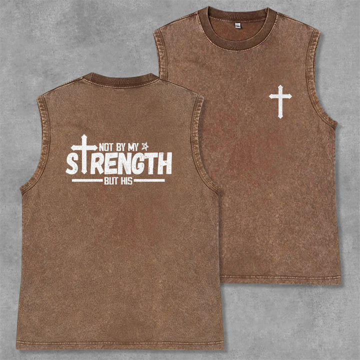 Christianartworkshop Canotta unisex con scritta "Non per la mia forza, ma per la sua fede" - Marrone - 2XL - image 0