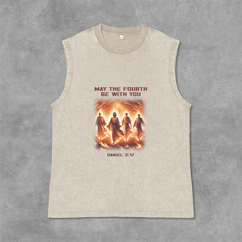Christianartworkshop Che il 4 maggio sia con te Daniele 3:17 Canotta unisex lavata - Beige - 2XL - image 3