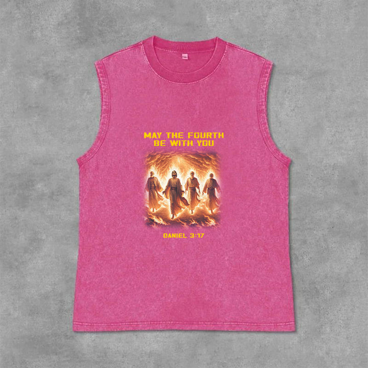 Christianartworkshop Che il 4 maggio sia con te Daniele 3:17 Canotta unisex lavata - Rosa - 2XL - image 12