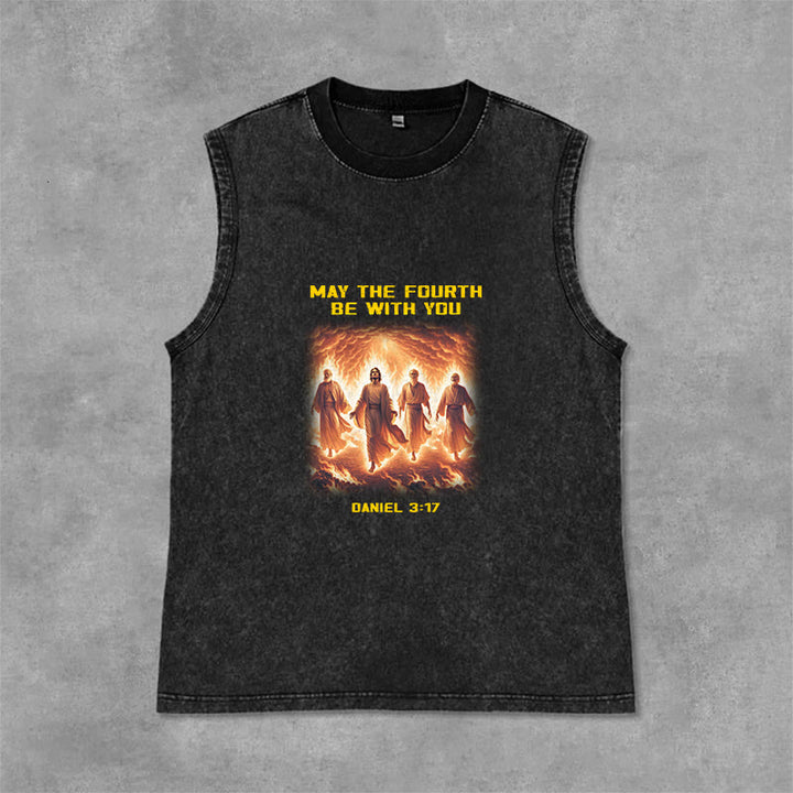 Christianartworkshop Che il 4 maggio sia con te Daniele 3:17 Canotta unisex lavata - Nero - 2XL - image 0