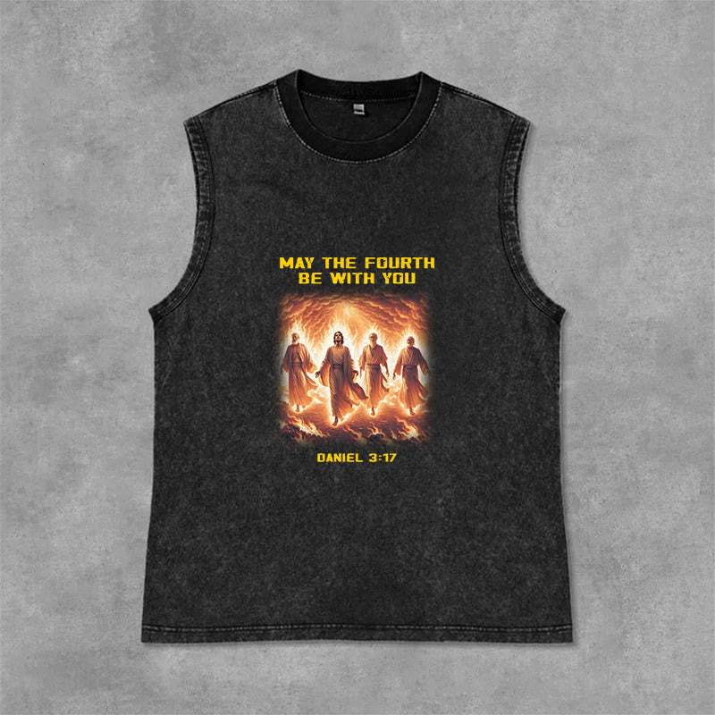 Christianartworkshop Che il 4 maggio sia con te Daniele 3:17 Canotta unisex lavata - Nero - 2XL - image 0