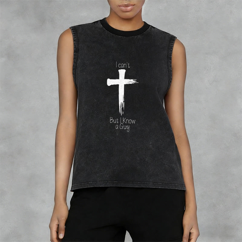 Christianartworkshop Non posso, ma conosco un ragazzo. Canotta unisex Faith lavata. - image 2