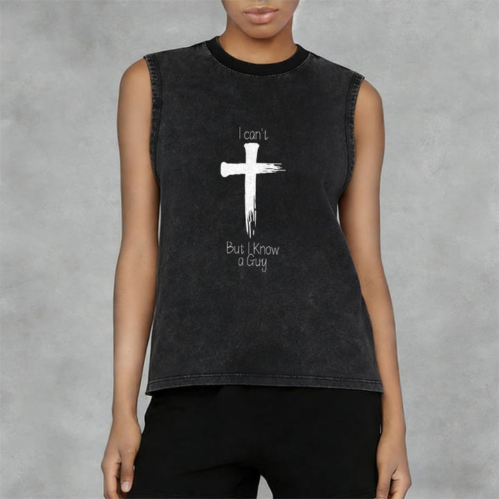 Christianartworkshop Non posso, ma conosco un ragazzo. Canotta unisex Faith lavata. - image 2