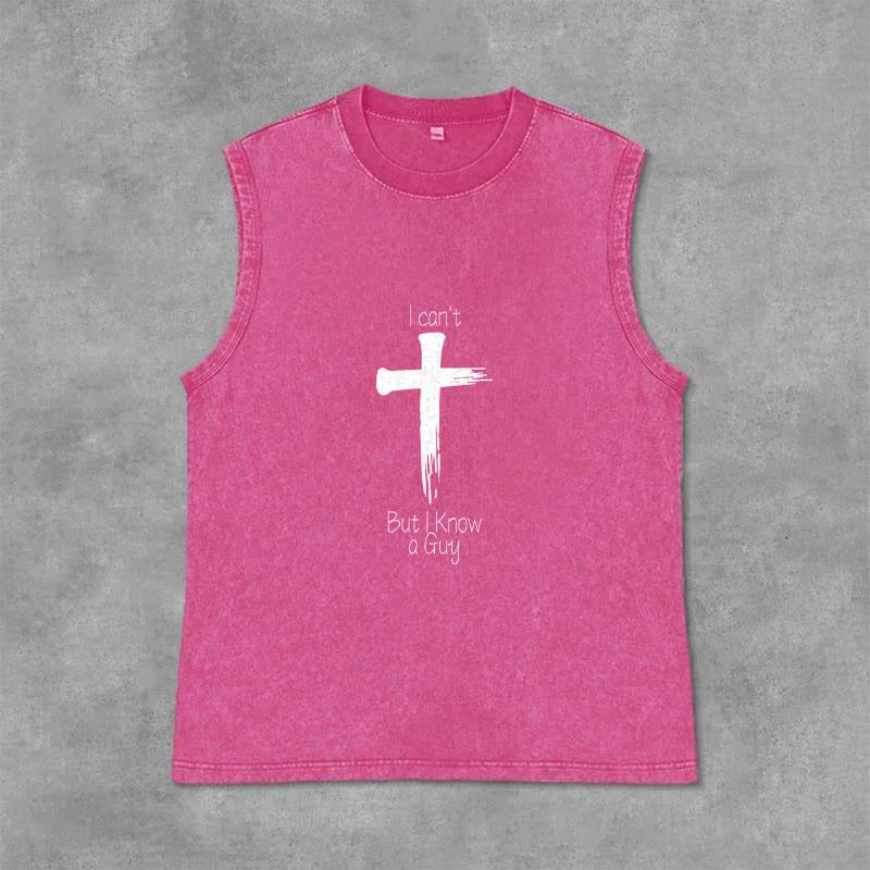 Christianartworkshop Non posso, ma conosco un ragazzo. Canotta unisex Faith lavata. - Rosa - 2XL - image 12