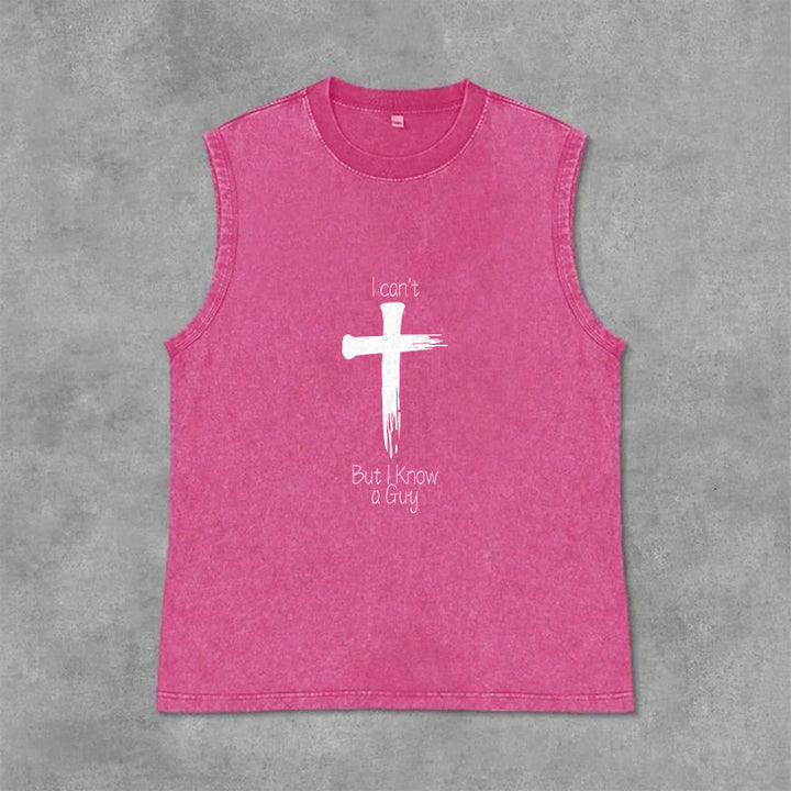Christianartworkshop Non posso, ma conosco un ragazzo. Canotta unisex Faith lavata. - Rosa - 2XL - image 12
