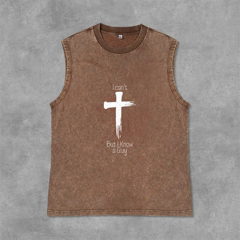 Christianartworkshop Non posso, ma conosco un ragazzo. Canotta unisex Faith lavata. - Marrone - 2XL - image 6