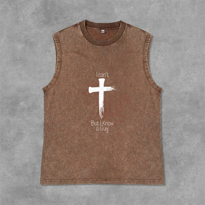 Christianartworkshop Non posso, ma conosco un ragazzo. Canotta unisex Faith lavata. - Marrone - 2XL - image 6