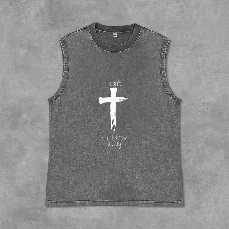 Christianartworkshop Non posso, ma conosco un ragazzo. Canotta unisex Faith lavata. - Grigio - 2XL - image 9