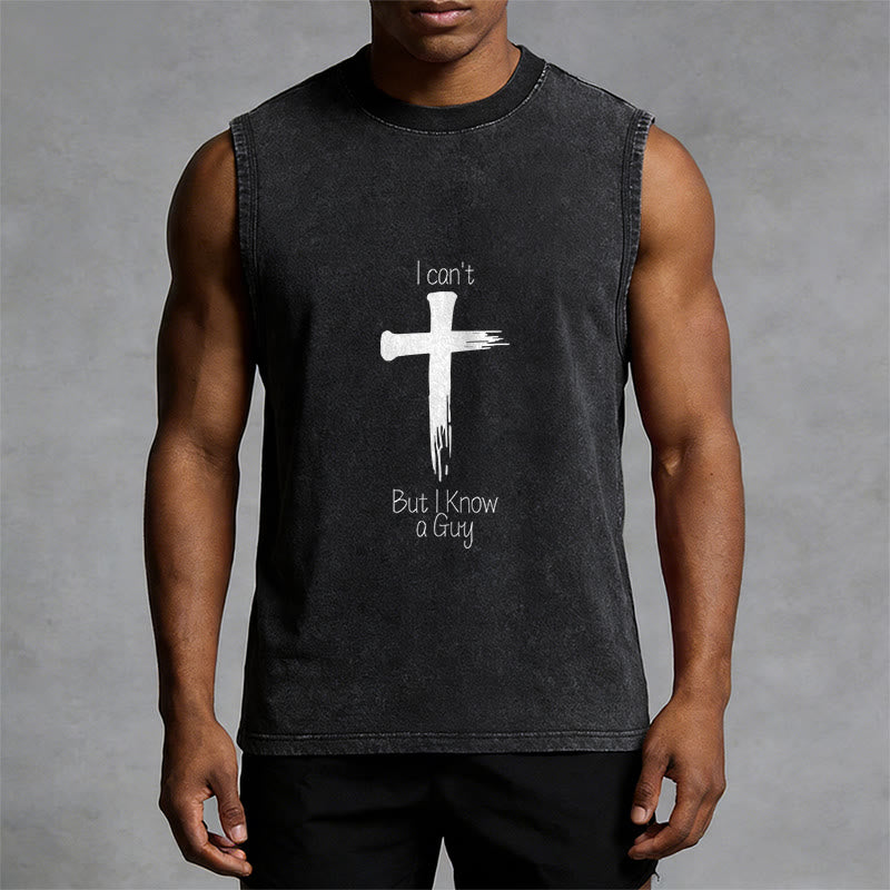 Christianartworkshop Non posso, ma conosco un ragazzo. Canotta unisex Faith lavata. - image 1