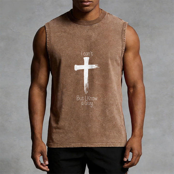Christianartworkshop Non posso, ma conosco un ragazzo. Canotta unisex Faith lavata. - image 7