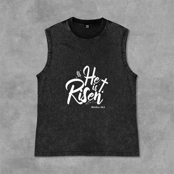 Christianartworkshop È risorto Matteo 28:6 Canotta unisex lavata - Nero - 2XL - image 3
