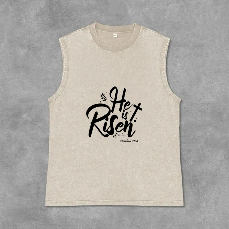 Christianartworkshop È risorto Matteo 28:6 Canotta unisex lavata - Beige - 2XL - image 6