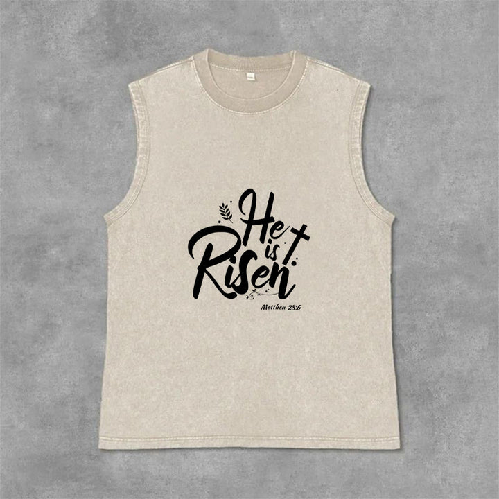 Christianartworkshop È risorto Matteo 28:6 Canotta unisex lavata - Beige - 2XL - image 6
