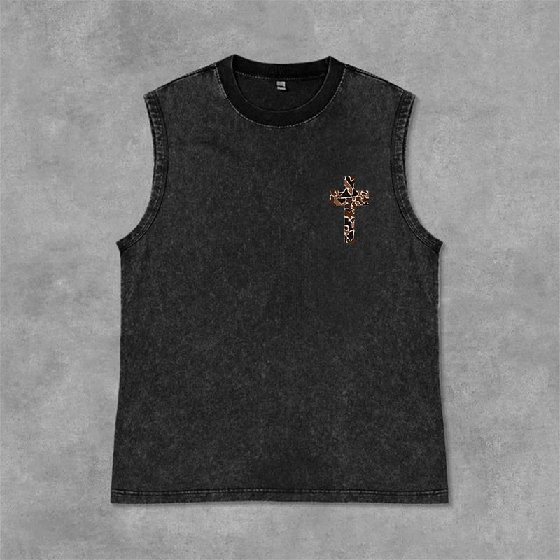 Christianartworkshop Posso fare ogni cosa in Cristo Canotta unisex lavata con croce mimetica - image 7