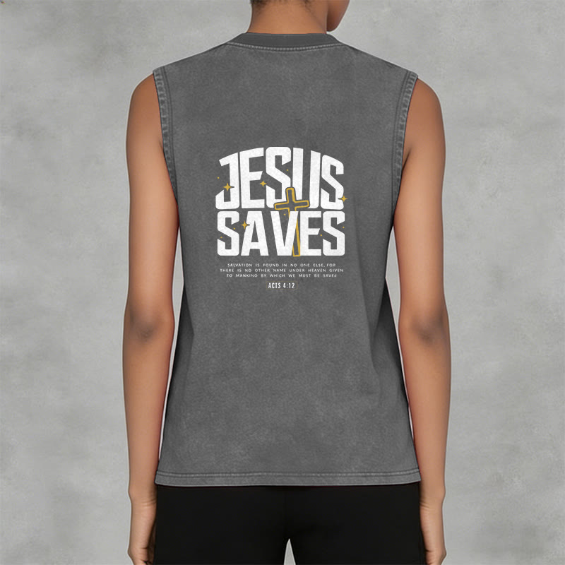 Christianartworkshop Canotta unisex lavata "Gesù pieno di fede salva" - image 11