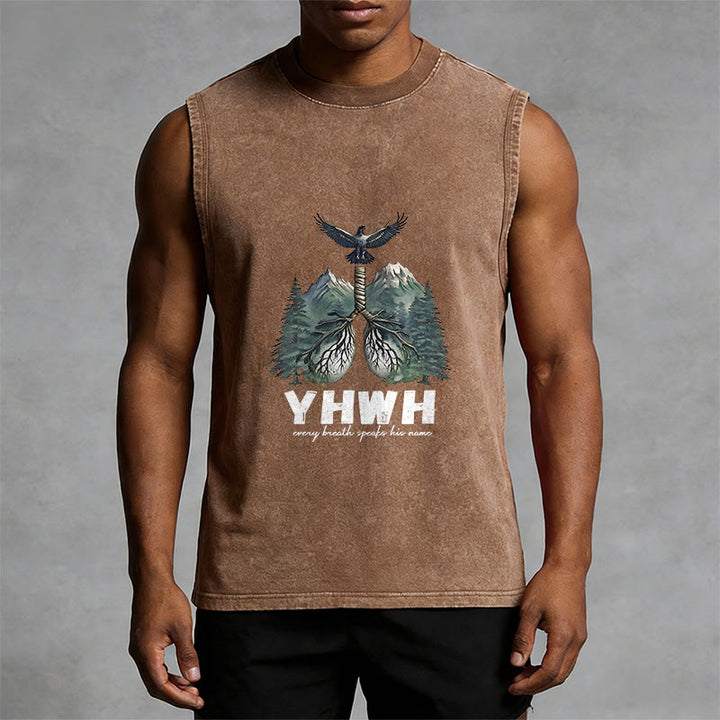 Christianartworkshop Canotta unisex lavata con scritta "YHWH Breath of Life Faith Statement" (Respiro di Vita, Dichiarazione di Fede) - image 7