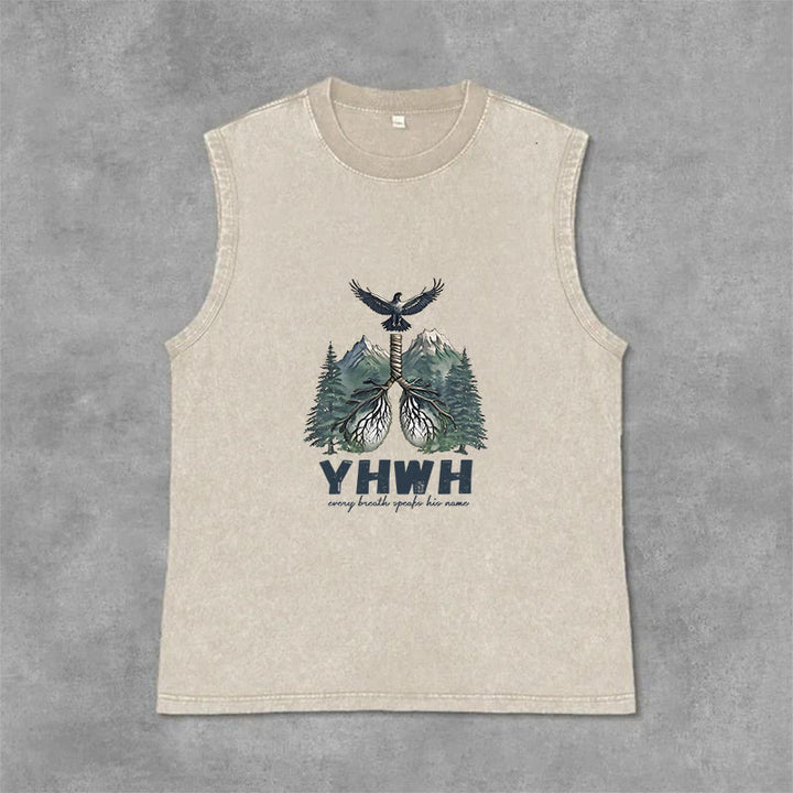 Christianartworkshop Canotta unisex lavata con scritta "YHWH Breath of Life Faith Statement" (Respiro di Vita, Dichiarazione di Fede) - Beige - 2XL - image 0