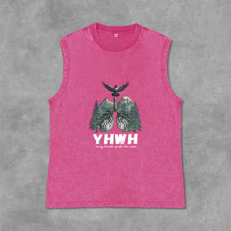Christianartworkshop Canotta unisex lavata con scritta "YHWH Breath of Life Faith Statement" (Respiro di Vita, Dichiarazione di Fede) - Rosa - 2XL - image 9