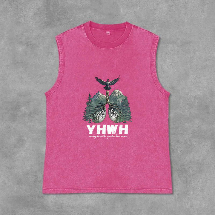 Christianartworkshop Canotta unisex lavata con scritta "YHWH Breath of Life Faith Statement" (Respiro di Vita, Dichiarazione di Fede) - Rosa - 2XL - image 9