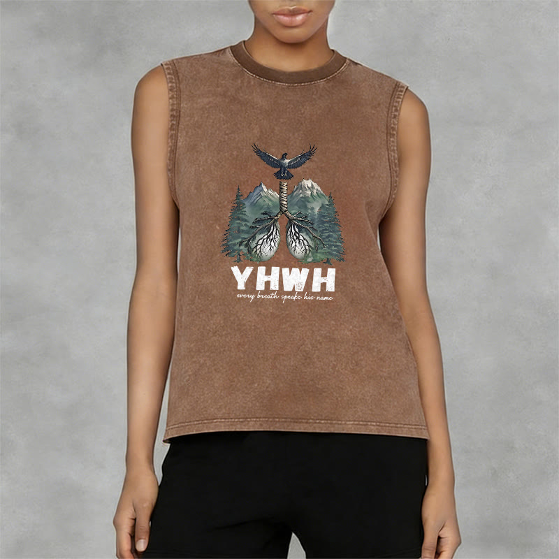 Christianartworkshop Canotta unisex lavata con scritta "YHWH Breath of Life Faith Statement" (Respiro di Vita, Dichiarazione di Fede) - image 8