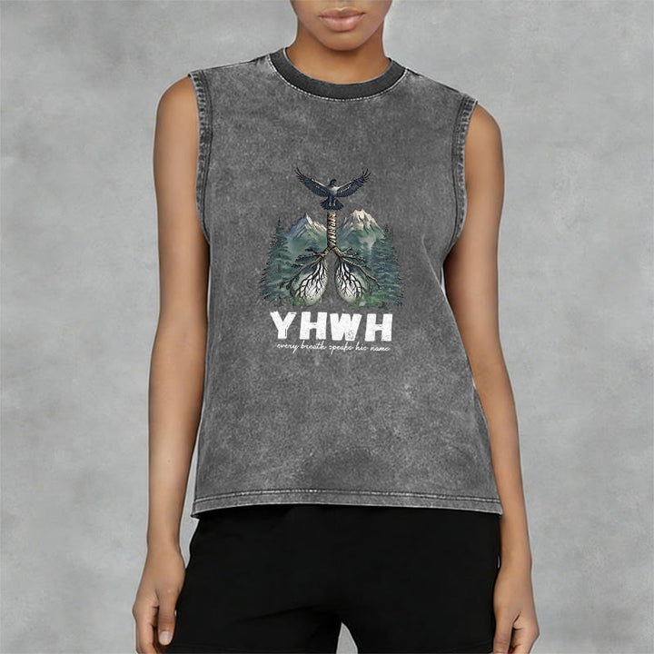 Christianartworkshop Canotta unisex lavata con scritta "YHWH Breath of Life Faith Statement" (Respiro di Vita, Dichiarazione di Fede) - image 14
