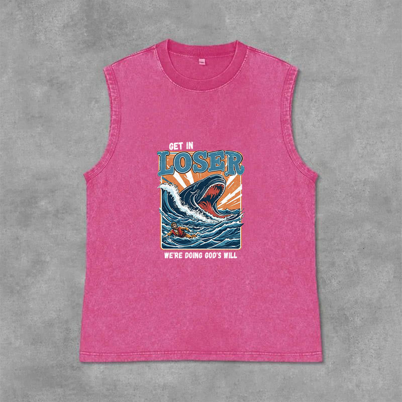 Christianartworkshop Entra, perdente, stiamo facendo la volontà di Dio. Canotta unisex lavata Jonah - Rosa - 2XL - image 6