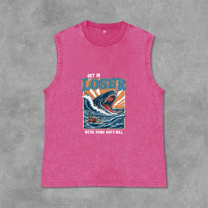 Christianartworkshop Entra, perdente, stiamo facendo la volontà di Dio. Canotta unisex lavata Jonah - Rosa - 2XL - image 6