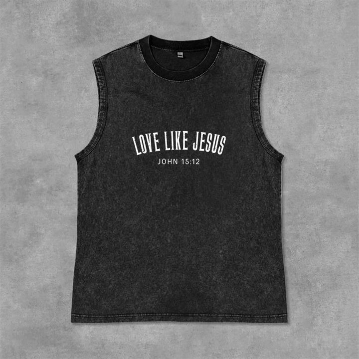 Christianartworkshop Ama come Gesù Giovanni 15:12 Canotta unisex lavata - Nero - 2XL - image 6