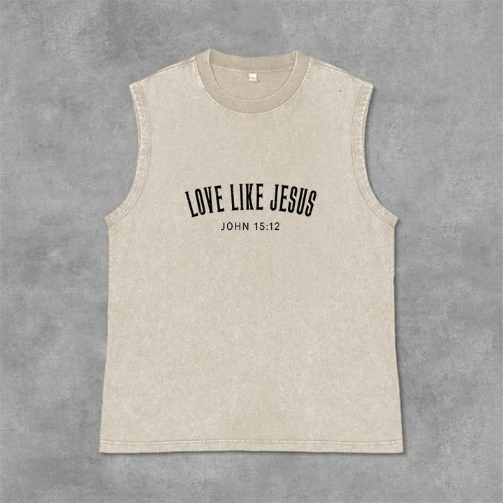 Christianartworkshop Ama come Gesù Giovanni 15:12 Canotta unisex lavata - Beige - 2XL - image 3