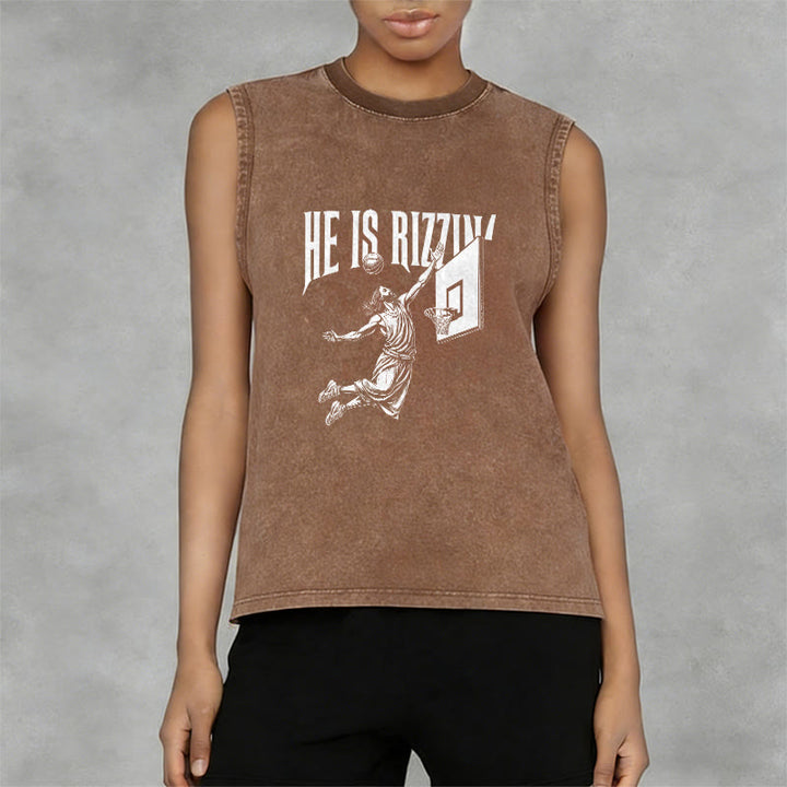 Christianartworkshop Canotta unisex da basket "He Is Rizzin' Jesus" - image 13