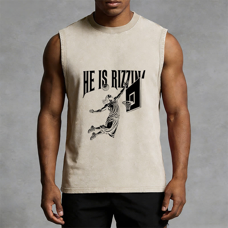 Christianartworkshop Canotta unisex da basket "He Is Rizzin' Jesus" - image 4