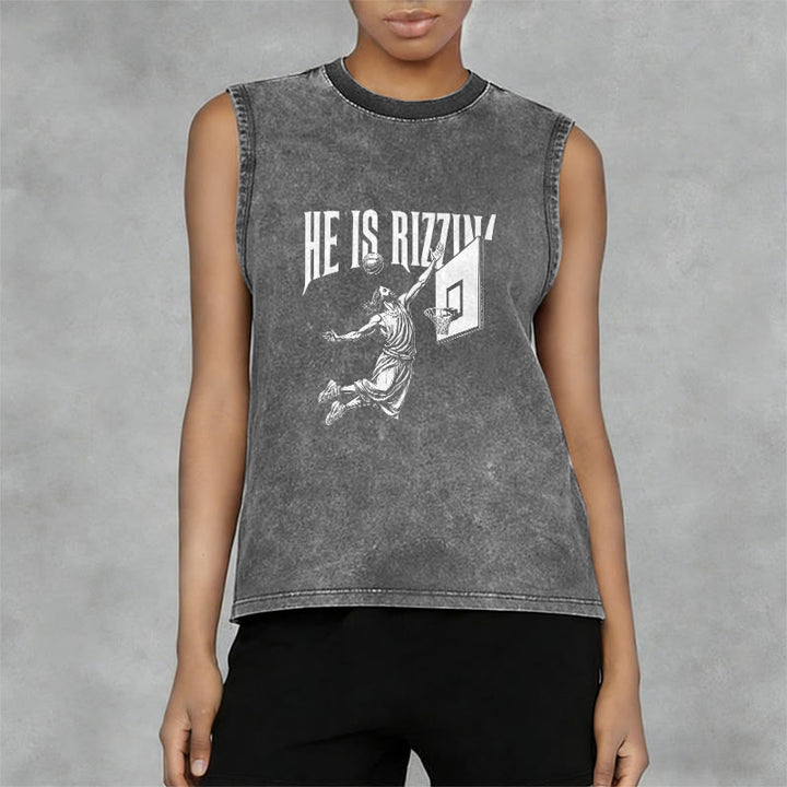 Christianartworkshop Canotta unisex da basket "He Is Rizzin' Jesus" - image 2