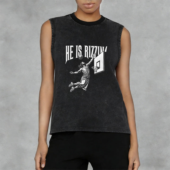 Christianartworkshop Canotta unisex da basket "He Is Rizzin' Jesus" - image 8