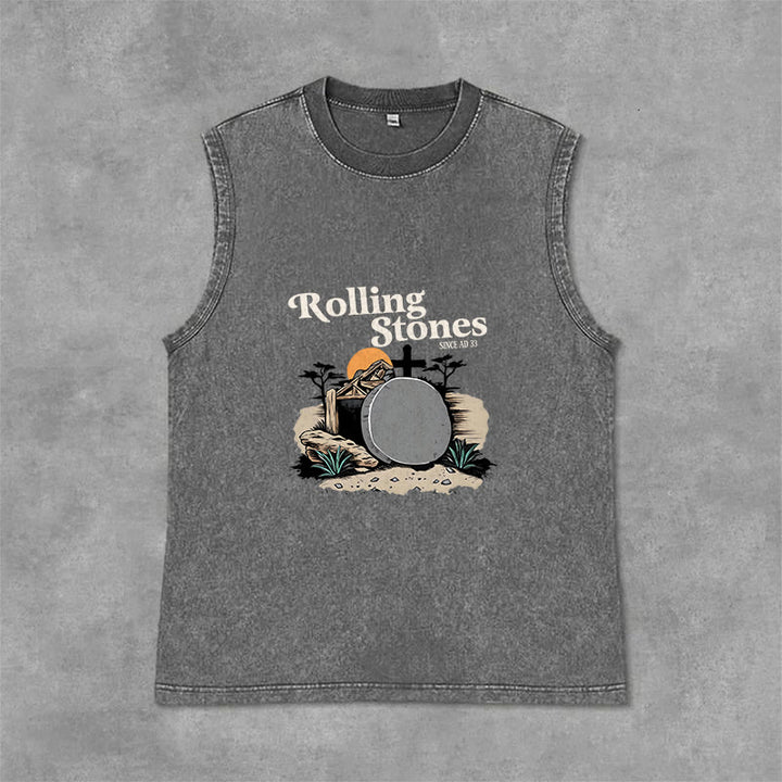 Christianartworkshop Canotta unisex lavata dei Rolling Stones "He Is Risen" - Grigio - 2XL - image 9