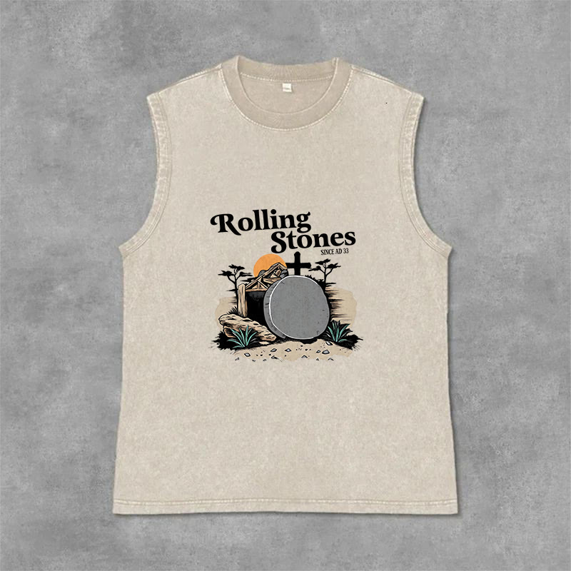 Christianartworkshop Canotta unisex lavata dei Rolling Stones "He Is Risen" - Beige - 2XL - image 3