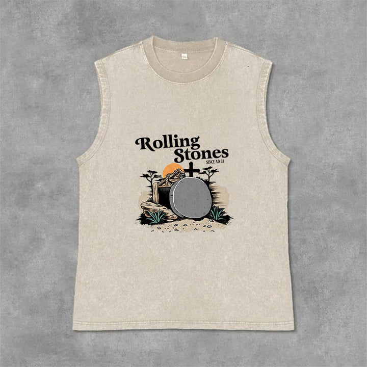 Christianartworkshop Canotta unisex lavata dei Rolling Stones "He Is Risen" - Beige - 2XL - image 3