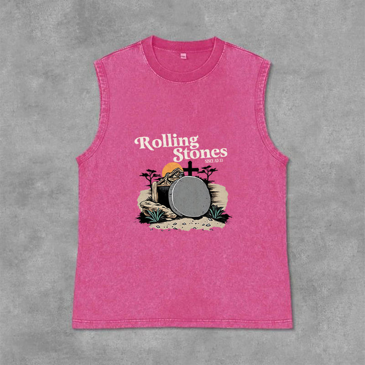 Christianartworkshop Canotta unisex lavata dei Rolling Stones "He Is Risen" - Rosa - 2XL - image 12