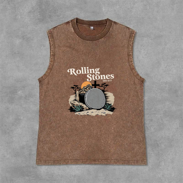 Christianartworkshop Canotta unisex lavata dei Rolling Stones "He Is Risen" - Marrone - 2XL - image 6