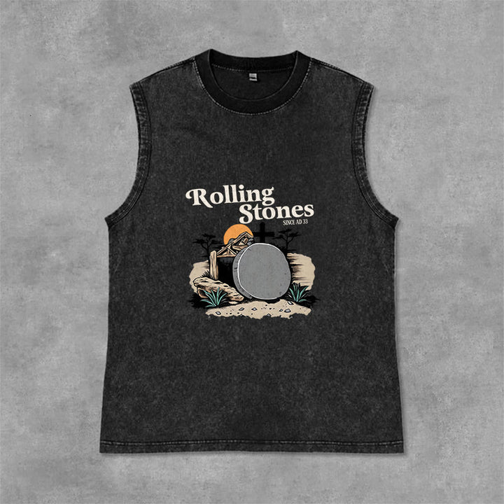 Christianartworkshop Canotta unisex lavata dei Rolling Stones "He Is Risen" - Nero - 2XL - image 0