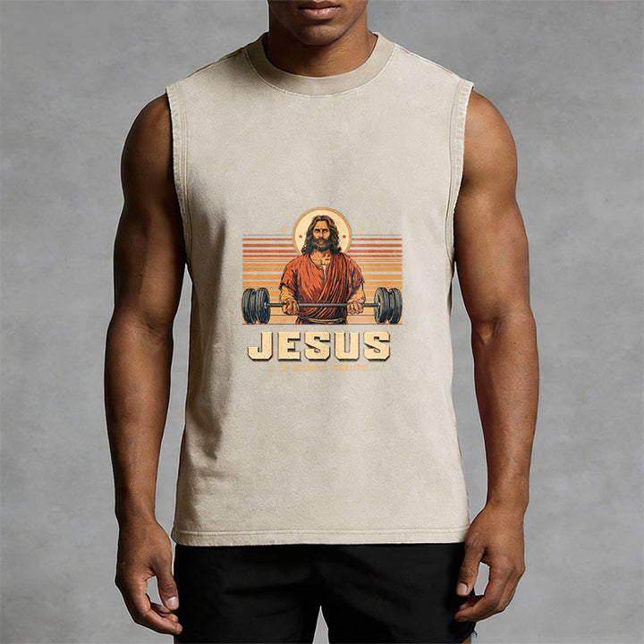 Christianartworkshop Canotta unisex lavata con scritta "Jesus Deadlifter Faith Statement" - image 7