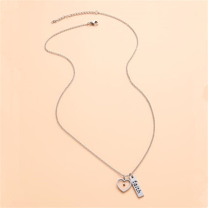 Christianartworkshop Collana con cuore e goccia di lacrima e semi di senape: un simbolo di fede piccolo ma potente - image 2
