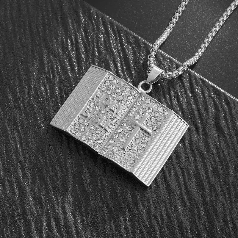 Christianartworkshop Collana con ciondolo a croce a forma di Bibbia: simbolo di fede e saggezza divina. - image 5