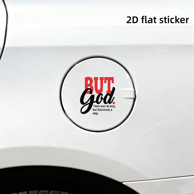 Adesivo per auto resistente alle intemperie "BUT GOD" Christianartworkshop : un messaggio di speranza senza tempo. - image 1