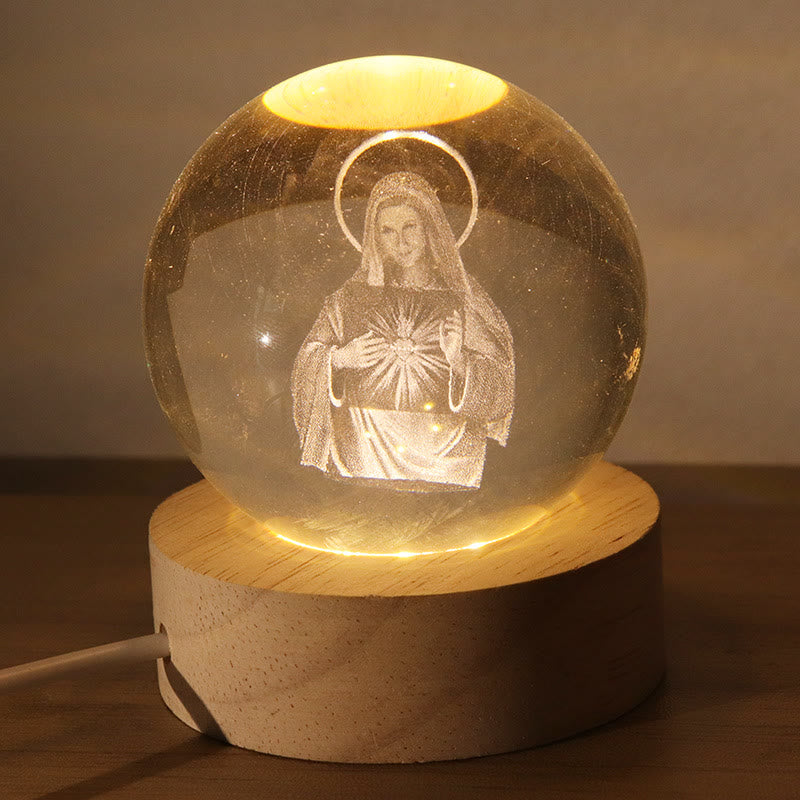 Christianartworkshop Sfera di cristallo luminosa con immagini sacre: simbolo di luce e grazia divine. - IO - Palla da 8 cm - image 8